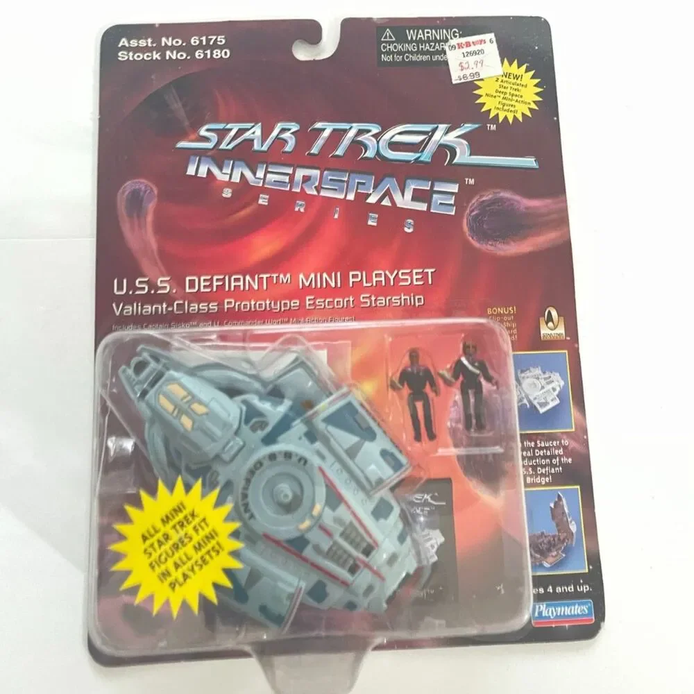 Star Trek DS9 Innerspace USS Defiant Mini Playset 6180 Playmates 1996 moc Toys